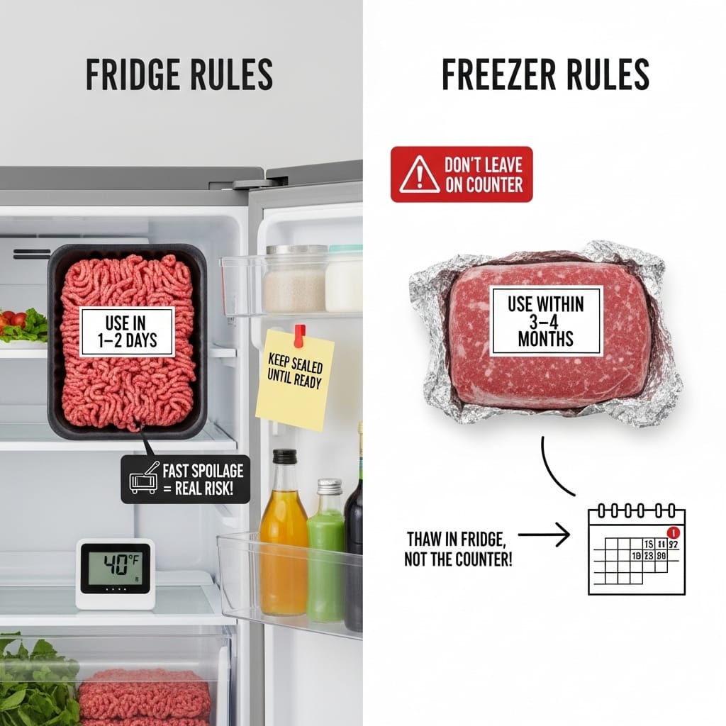 Storing Ground Beef (Don’t Mess This Up)1.Fridge Rule 2.Freezer Rule