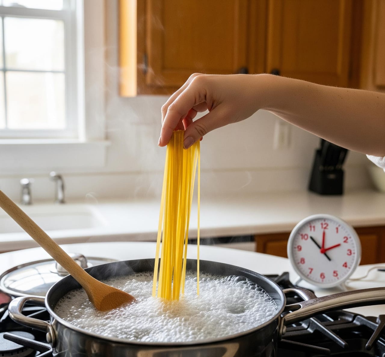 Step 3: Introduce the Pasta! Gently, Please.