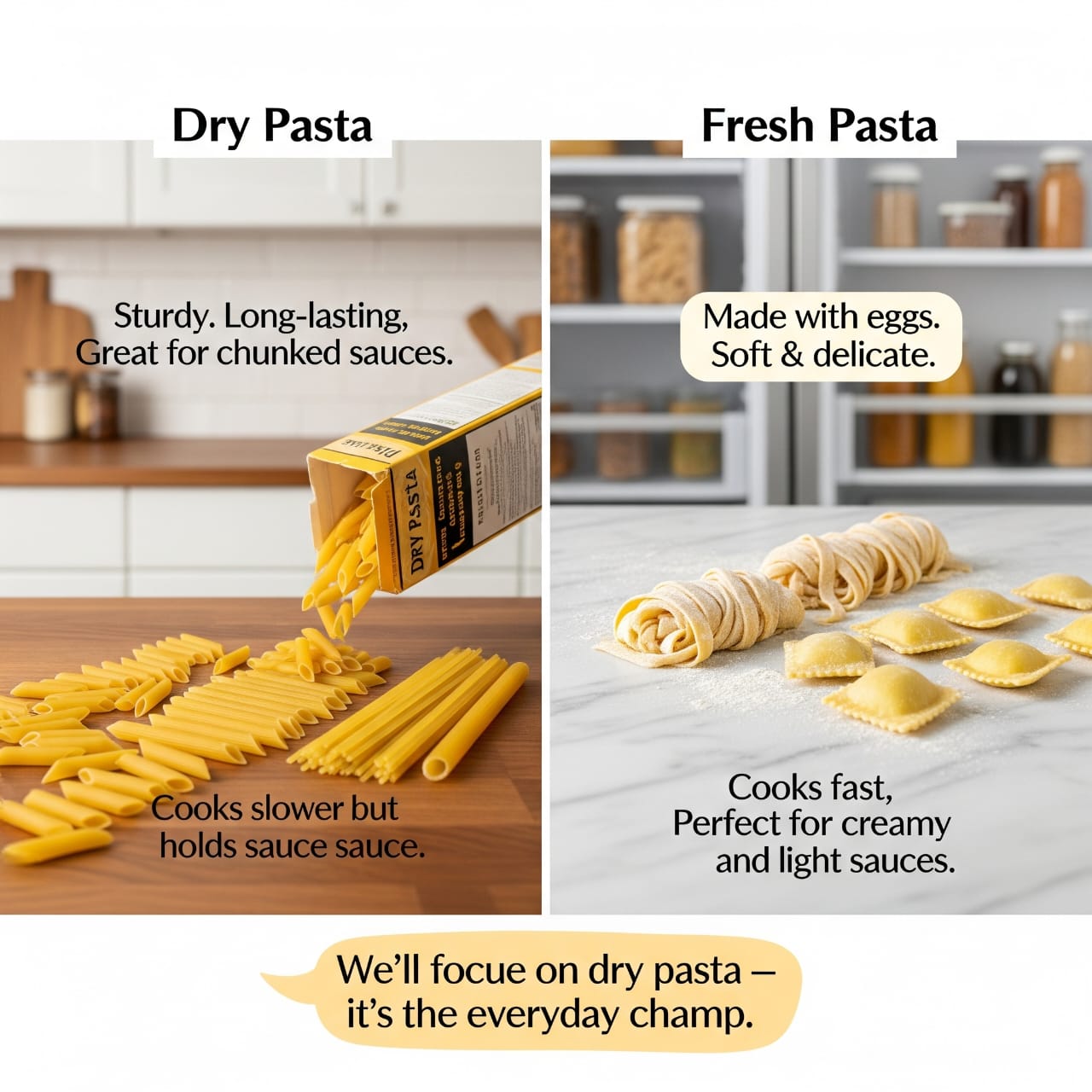 Dry Pasta vs. Fresh Pasta: The Lowdown.