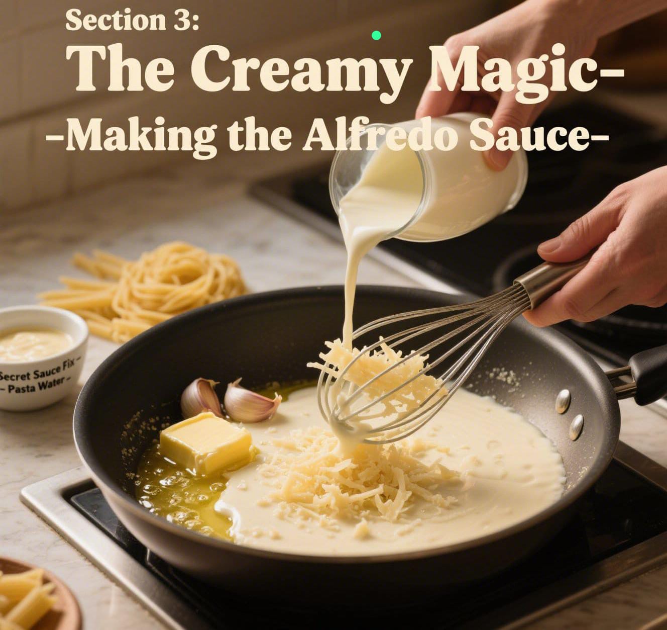 Section 3: The Creamy Magic – Making the Alfredo Sauce
